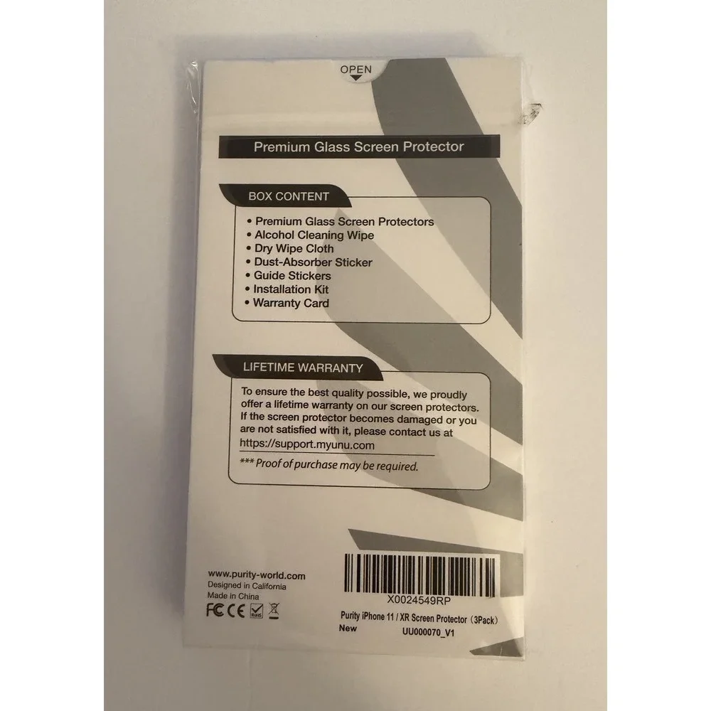 3 Boxes New Purity Premium Glass Screen Protector For iPhone 11 / XR - 3 Pack